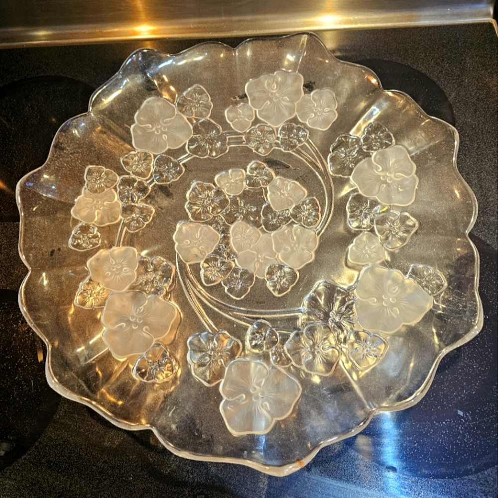 MIKASA crystal serving tray 17"